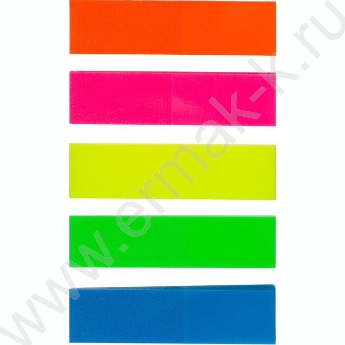 Набор самокл. этикеток-закладок 45*12мм/ 25л*5цв пластик Attache Selection | Фото 2