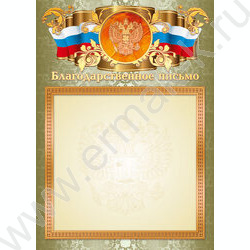 Благодарственное письмо Госсимволика фольга | Фото 1