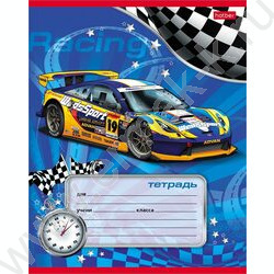Тетрадь  12л линейка косая "Спортивные авто" 5видов | Фото 1