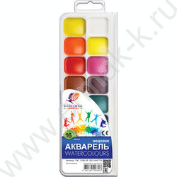 Акварель медовая 16цв  Классика б/кисточки п/у | Фото 1