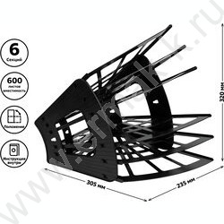 Лоток вертикально-гориз. разборный Эконом /чёрный/ 5отд. | Фото 5