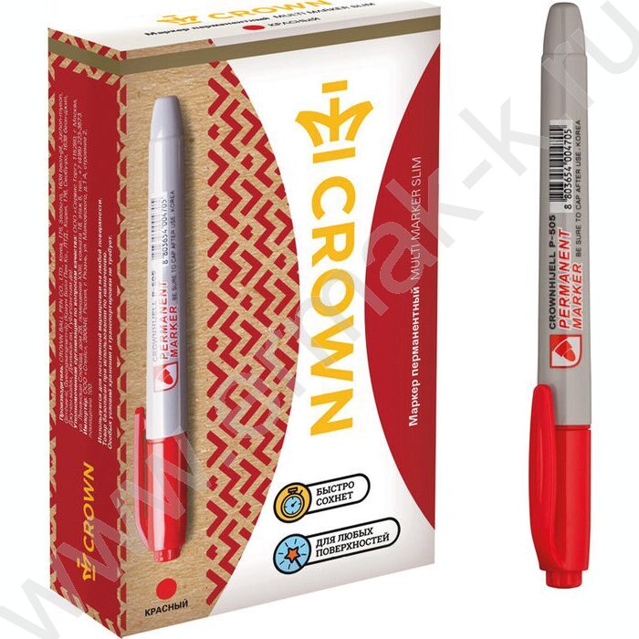 Маркер перм. /красный/ 2мм круг "Multi Marker Slim" | Фото 2