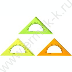 Треугольник пл. 45*16см  с транспортиром флюор прозр. | Фото 2