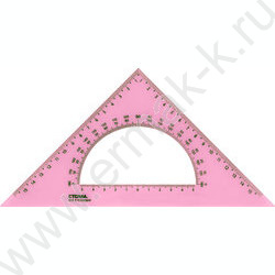 Треугольник пл. 45*16см  с транспортиром флюор прозр. | Фото 6