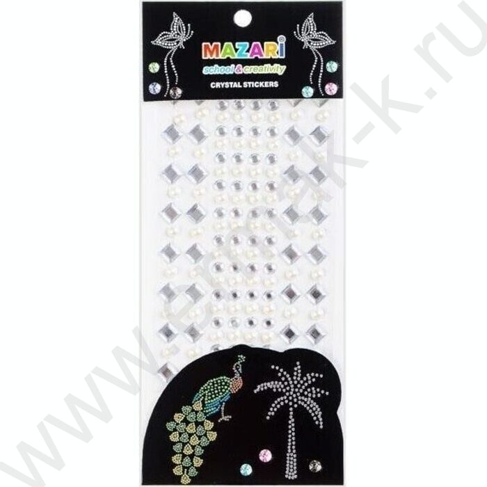 Стразы-наклейки акриловые Круг+квадрат 156шт | Фото 2