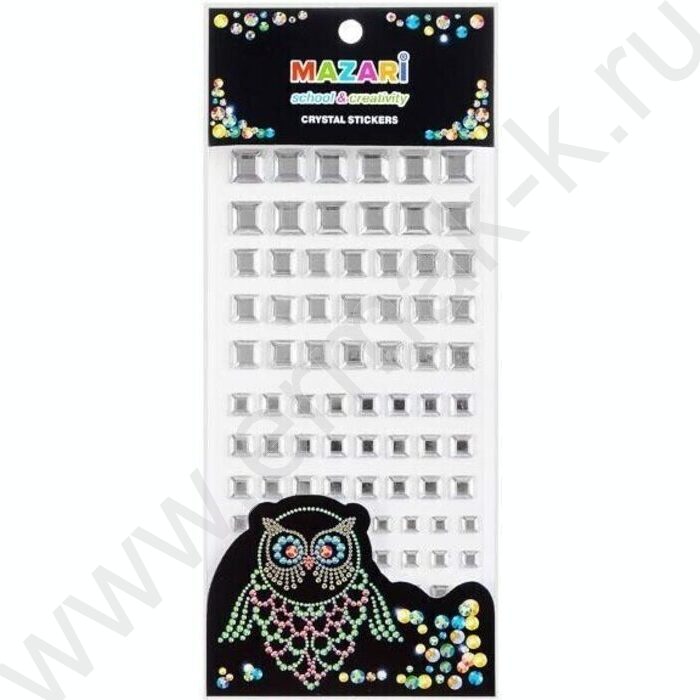 Стразы-наклейки акриловые Квадрат  84шт | Фото 1
