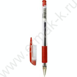 Ручка гелевая красная 0,5мм /прозр.корпус рез.держатель/ | Фото 1