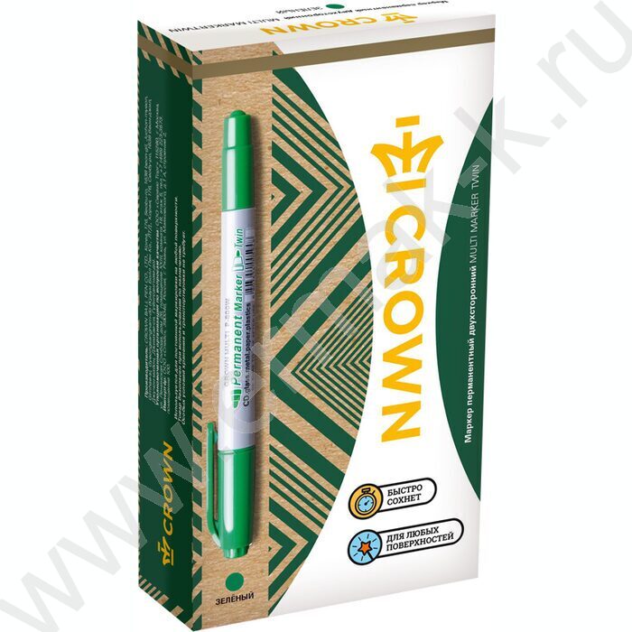 Маркер перм. /зеленый/ двустор.2мм/4мм круг | Фото 2