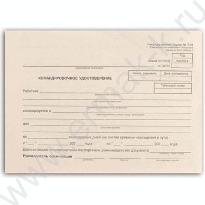 Бланк Командировочное удостоверение А5 /уп.100шт | Фото 1