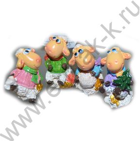 Сувенир Барашек Игривый 4см керамика /4вида/