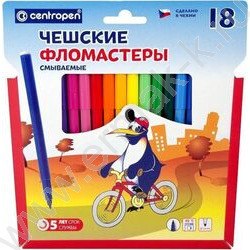 Фломастеры  18цв Пингвины /смываемые/ | Фото 1