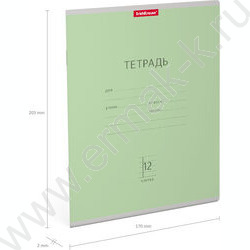 Тетрадь  12л клетка "Классика" зеленый | Фото 4