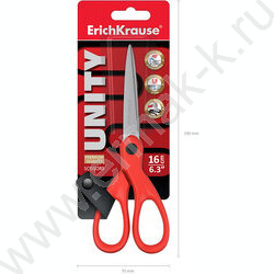 Ножницы 16см Unity /красные /европодвес | Фото 5