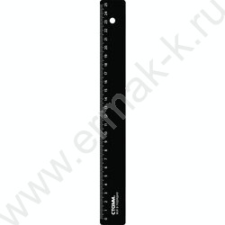 Линейка пл 25см черная | Фото 1