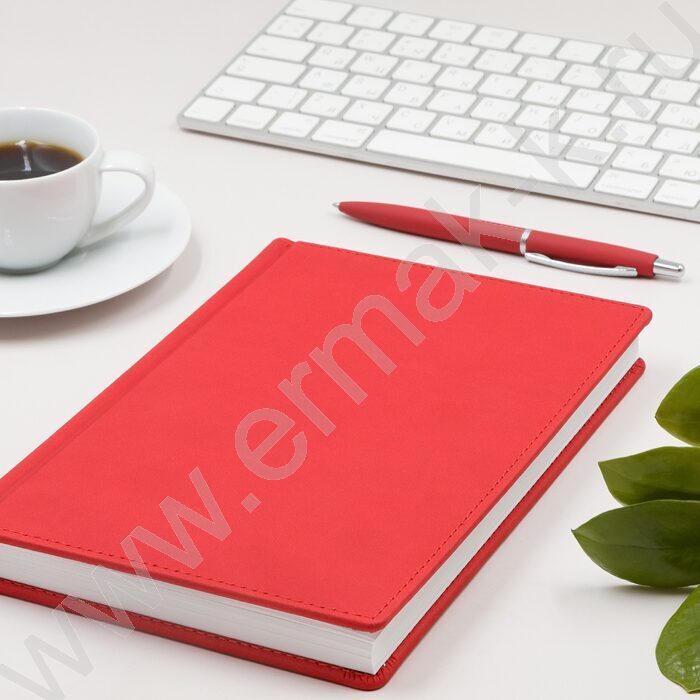 Ежедневник н/дат А5 136л Velvet красный | Фото 4