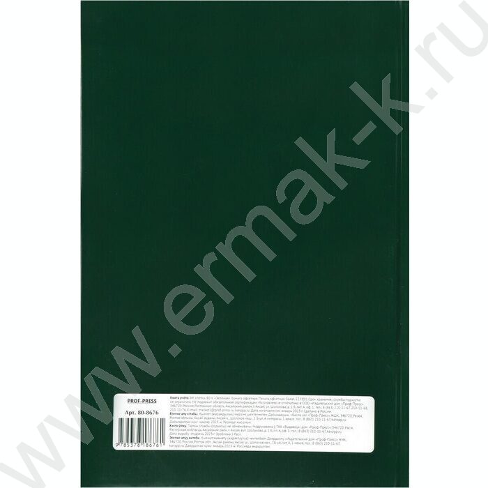 Книга Учёта  80л клетка тв.обл. офсет "Зеленая" | Фото 4