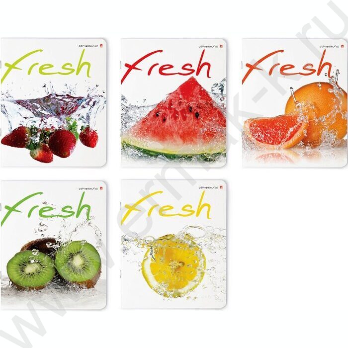 Тетрадь  48л клетка "Фрукты" 5видов | Фото 1