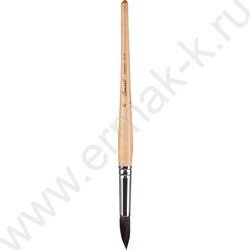 Кисть  белка №10 микс круглая, короткая ручка пропитанная лаком Сонет | Фото 1