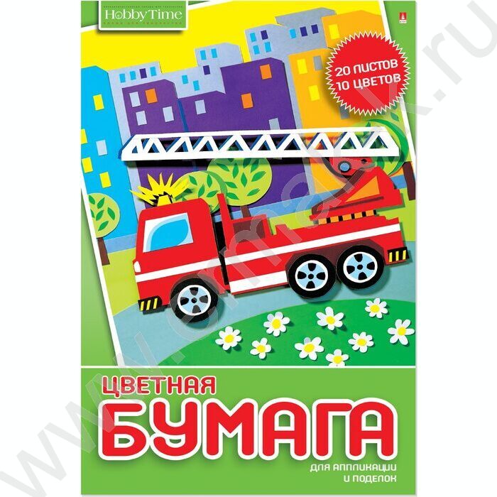 Бумага цв. А4 20л/10цв Хобби тайм 2вида | Фото 2