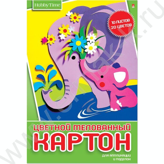 Картон цв. Двухсторонний А4 10л/20цв "Хобби тайм" | Фото 2