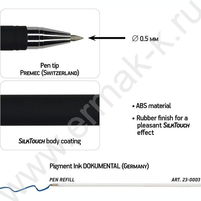 Ручка шар SlimWrite Black синяя 0,5мм | Фото 3