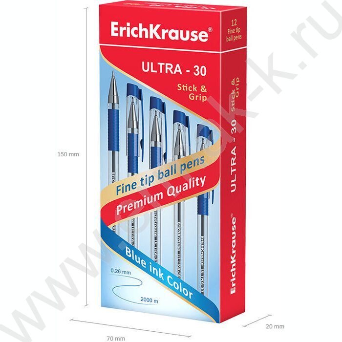 Ручка шар ULTRA-30 Stick&Grip Classic 0,7мм, синяя | Фото 5