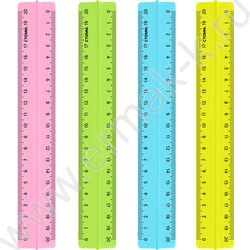 Линейка пл 20см с держателем флюор прозр. | Фото 1