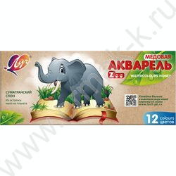 Акварель медовая 12цв  ZOO б/кисточки к/кор | Фото 1