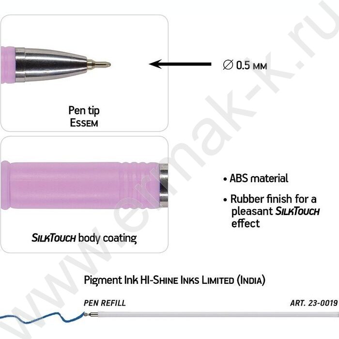 Ручка шар на масл.основе 0,5мм синяя SoftWrite Zefir/4цв.корпуса | Фото 3