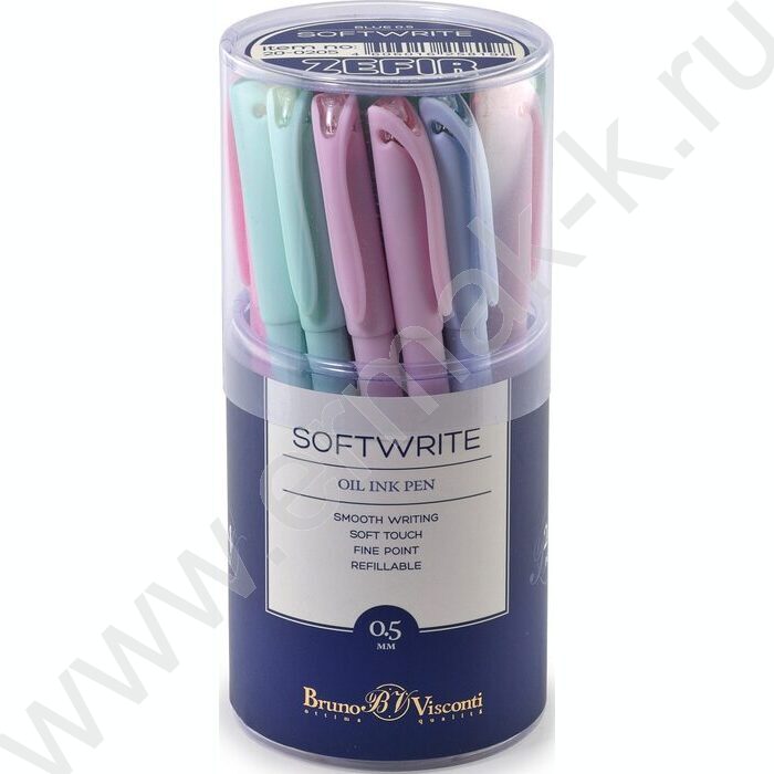 Ручка шар на масл.основе 0,5мм синяя SoftWrite Zefir/4цв.корпуса | Фото 5