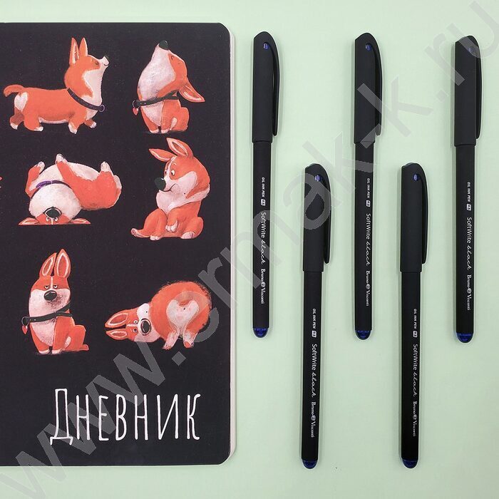 Ручка шар на масл.основе 0,5мм синяя SoftWrite.Black | Фото 6