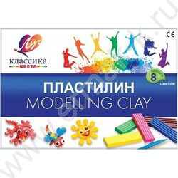 Пластилин   8цв 160г Классика+стек | Фото 1