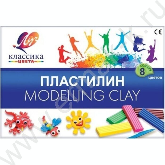 Пластилин   8цв 160г Классика+стек | Фото 1