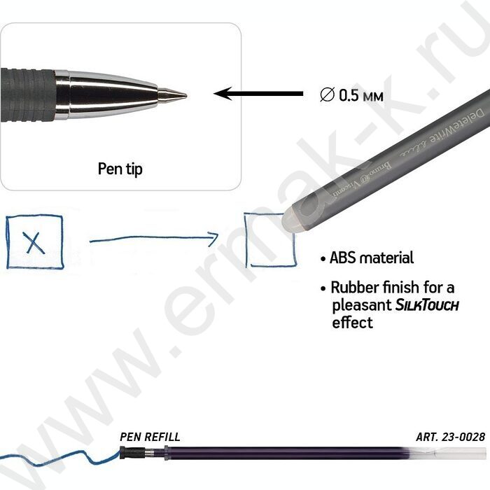 Ручка гелевая со стираемыми чернилами синяя 0,5мм Ice   | Фото 3