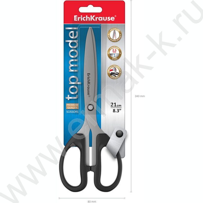 Ножницы 21см Top Model /черные /европодвес | Фото 5