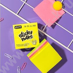 Бумага д/записей  76*76мм /400л, 75г/м², радуга 5цв с липким краем | Фото 5