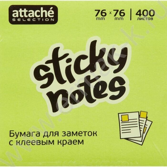 Бумага д/записей  76*76мм /400л, 75г/м², фреш с липким краем | Фото 3