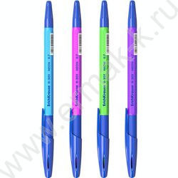 Ручка шар R-301 Stick&Grip Neon 0.7мм синяя с резин.держателем | Фото 1
