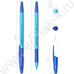 Ручка шар R-301 Stick&Grip Neon 0.7мм синяя с резин.держателем | Фото 5