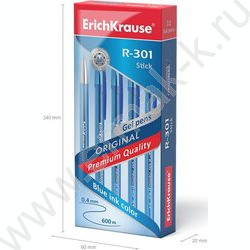 Ручка гелевая синяя 0,5мм  R-301 Gel Stick Original | Фото 5