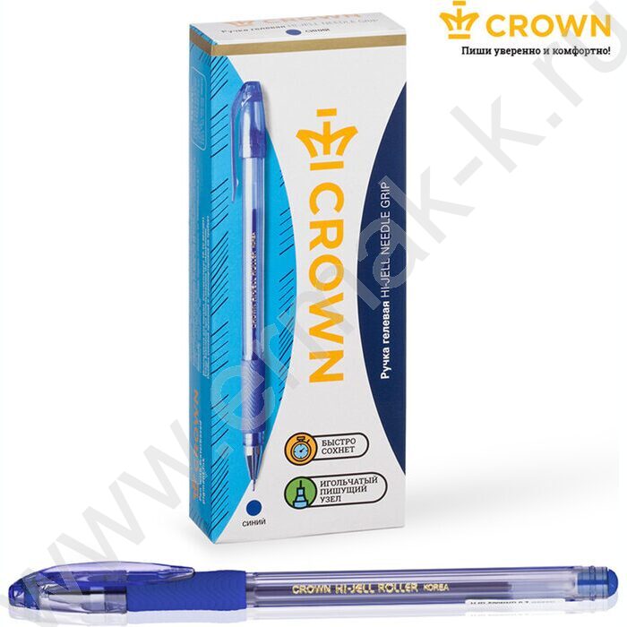 Ручка гелевая синяя 0,7мм /игла/резин.держатель/ "Hi-Jell Needle Grip" | Фото 6