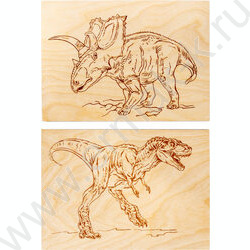 Набор д/творчества Выжигание.Доски для выжигания 2 шт "Трицератопс и Тираннозавр" серия "Динозав | Фото 6