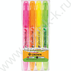 Текстовыделитель /набор  4цв/ 1-4мм косой "Multi Hi-Lighter" /чехол с европодвесом | Фото 1