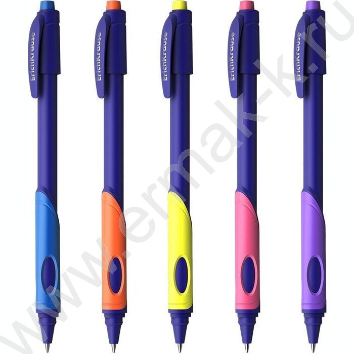 Ручка шар ErgoLine® Kids Stick&Grip Neon 0,7мм, синяя /корпус - ассорти      | Фото 1