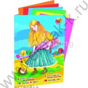 Картон цв. Двухсторонний мелов. А4  6л Страна чудес