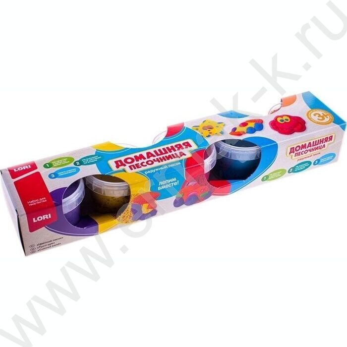 Набор д/творчества Радужный песок.Набор из 5 цветов/140гр формочка | Фото 1