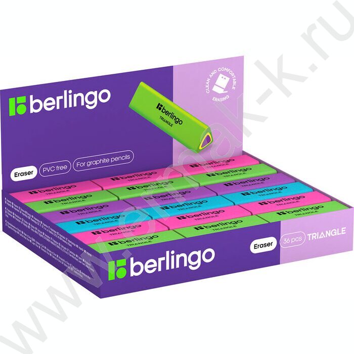 Ластик треугольный "Triangle" /44*15*15мм, термопластичная резина /ассорти     | Фото 6