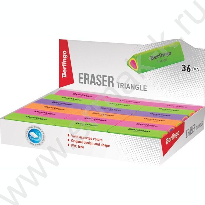 Ластик треугольный "Triangle" /44*15*15мм, термопластичная резина /ассорти     | Фото 7