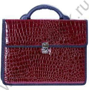 Портфель лак Анаконда бордо