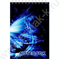 Блокнот  64л А5 спираль/пластик.обл. "Офисный-2-Синий" | Фото 1